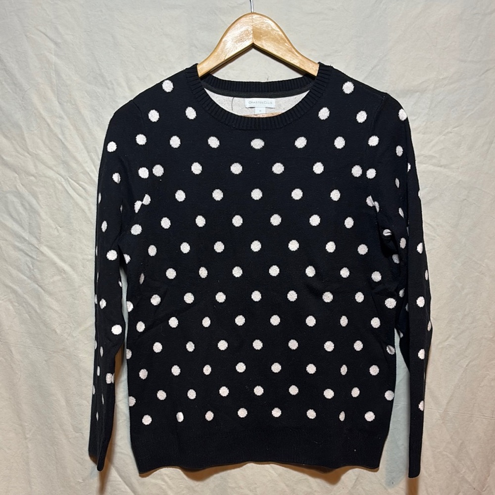 Charter Club Black and White Polka Dot Sweater